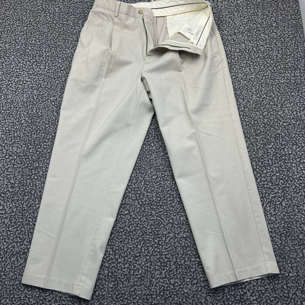 Turnbury‎ Mens 36x29 Khaki Tan Pleated Cotton Chino Dress Pants Pockets